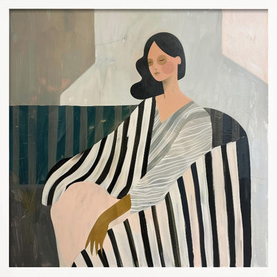 Woman In Recline - Square Stretched Canvas, Poster or Fine Art Print I Heart Wall Art