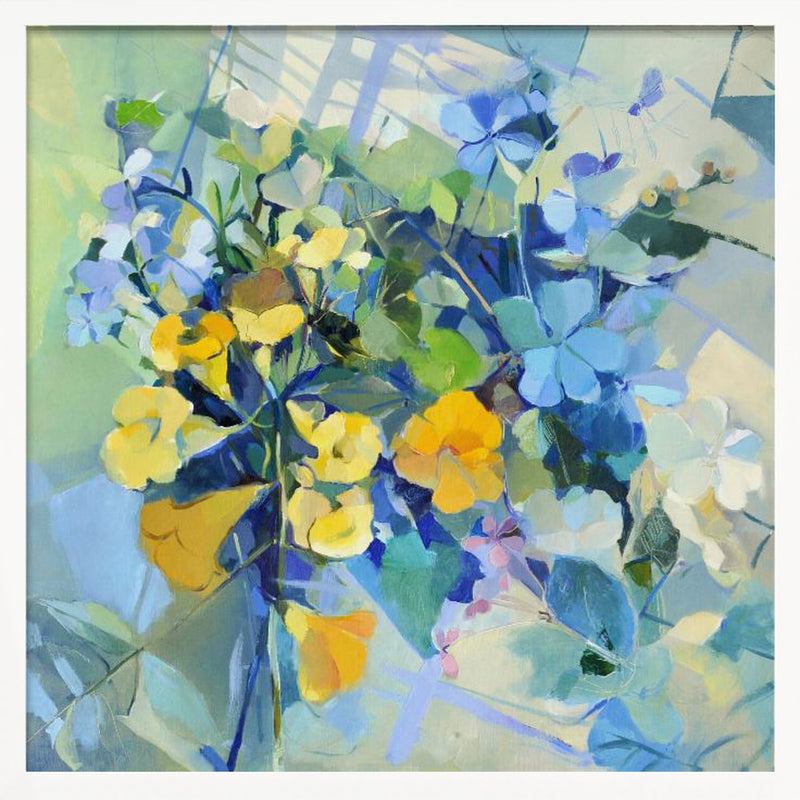 Wellow Oil Canvas  100 100  2011 - Square Stretched Canvas, Poster or Fine Art Print I Heart Wall Art