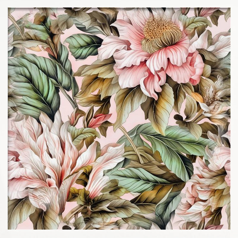 Watercolor Botany Floral Art 17 - Square Stretched Canvas, Poster or Fine Art Print I Heart Wall Art