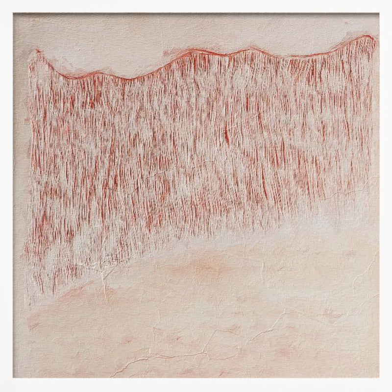 Crimson Wavescape - Square Stretched Canvas, Poster or Fine Art Print I Heart Wall Art