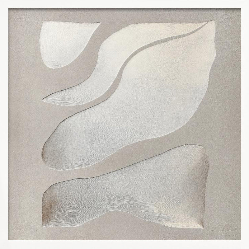 Flowing Shapes in Soft Neutral Tones - Square Stretched Canvas, Poster or Fine Art Print I Heart Wall Art