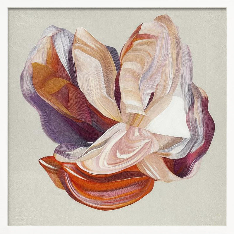 Flow Flower I - Square Stretched Canvas, Poster or Fine Art Print I Heart Wall Art