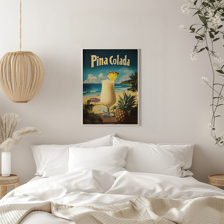 Pina Colada Vintage - Stretched Canvas, Poster or Fine Art Print I Heart Wall Art