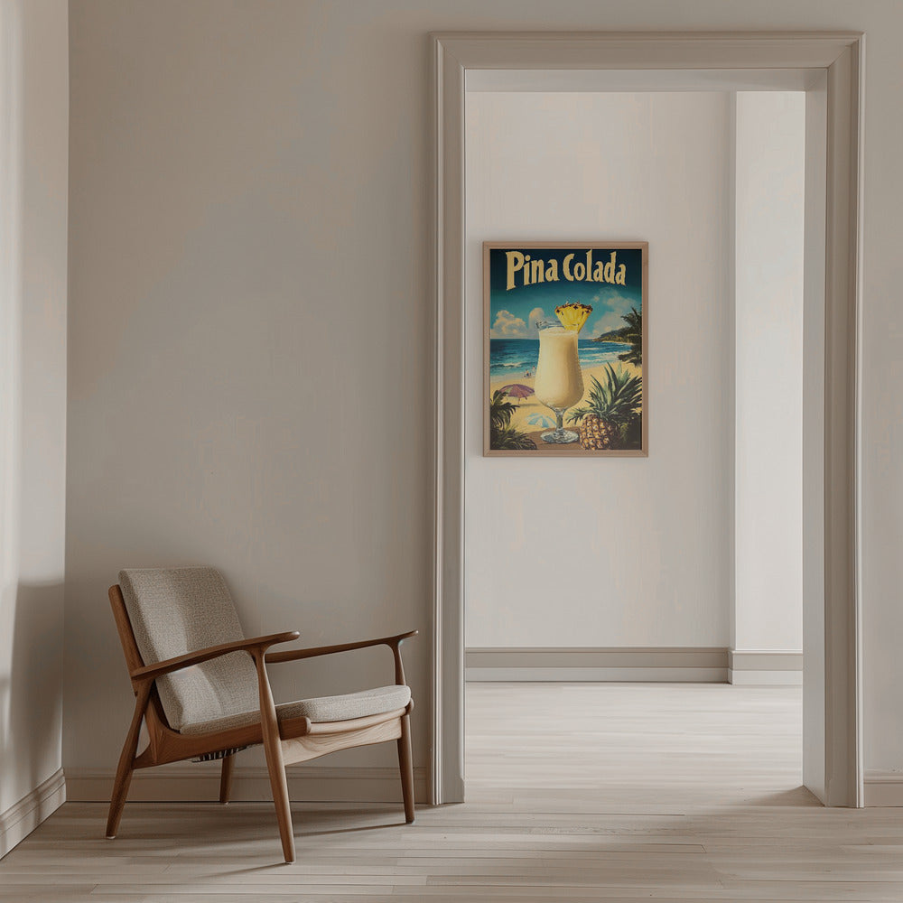 Pina Colada Vintage - Stretched Canvas, Poster or Fine Art Print I Heart Wall Art