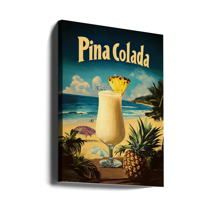 Pina Colada Vintage - Stretched Canvas, Poster or Fine Art Print I Heart Wall Art