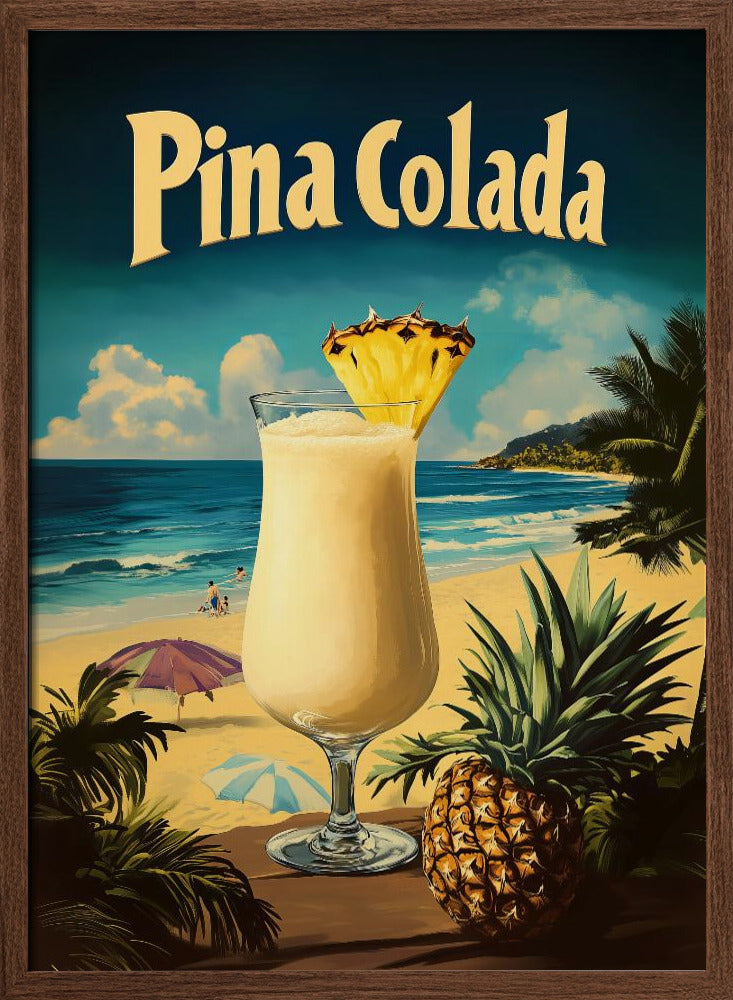 Pina Colada Vintage - Stretched Canvas, Poster or Fine Art Print I Heart Wall Art
