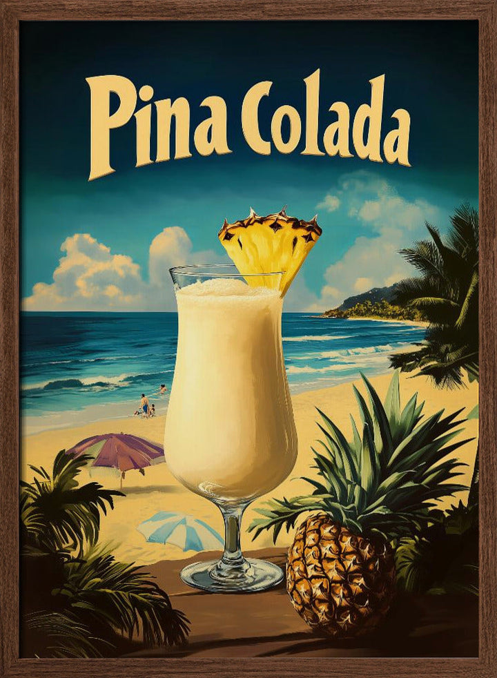 Pina Colada Vintage - Stretched Canvas, Poster or Fine Art Print I Heart Wall Art