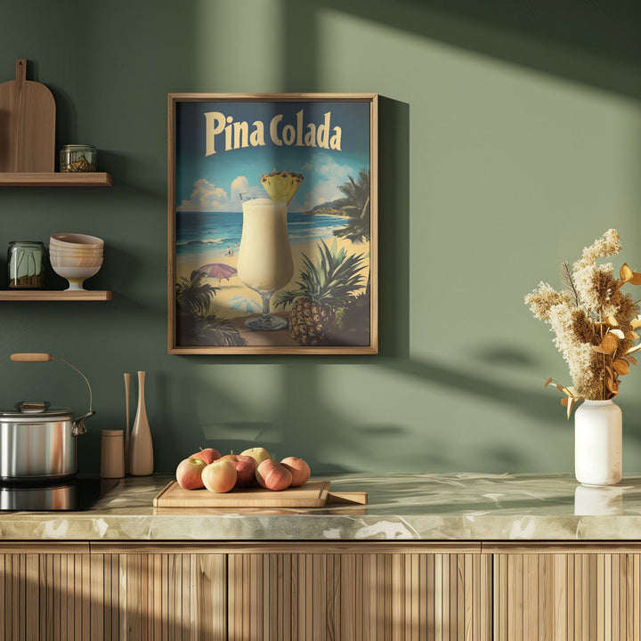 Pina Colada Vintage - Stretched Canvas, Poster or Fine Art Print I Heart Wall Art