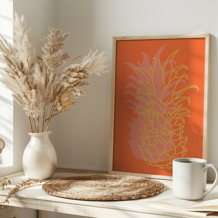 Pineapple orange - Stretched Canvas, Poster or Fine Art Print - I Heart Wall Art - Poster Print, Canvas Print or Framed Art Print