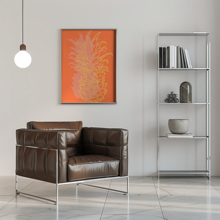 Pineapple orange - Stretched Canvas, Poster or Fine Art Print - I Heart Wall Art - Poster Print, Canvas Print or Framed Art Print