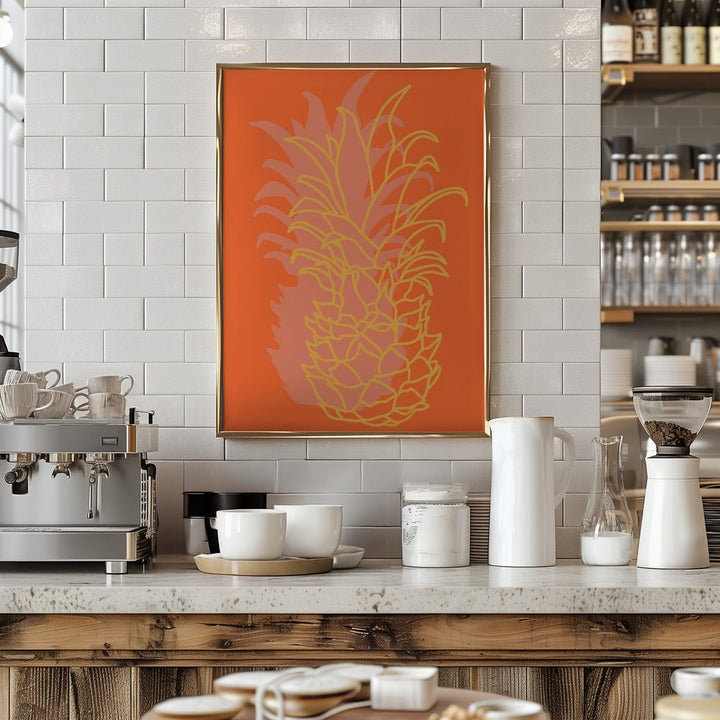 Pineapple orange - Stretched Canvas, Poster or Fine Art Print - I Heart Wall Art - Poster Print, Canvas Print or Framed Art Print