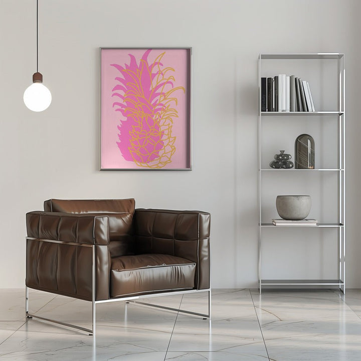 Pineapple pink - Stretched Canvas, Poster or Fine Art Print - I Heart Wall Art - Poster Print, Canvas Print or Framed Art Print