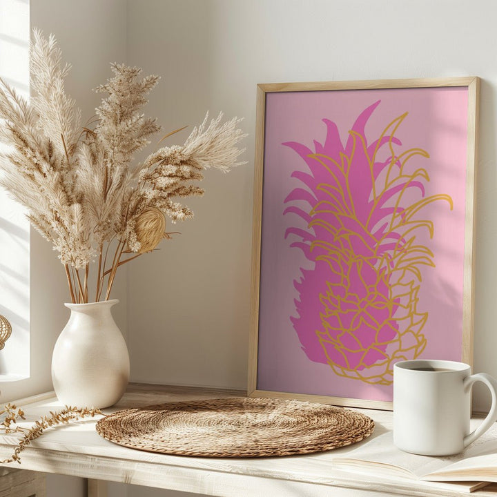 Pineapple pink - Stretched Canvas, Poster or Fine Art Print - I Heart Wall Art - Poster Print, Canvas Print or Framed Art Print
