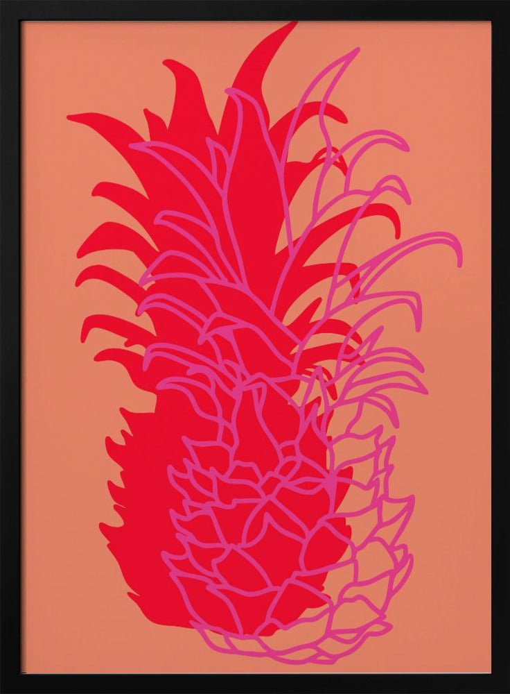 Pineapple Red - Stretched Canvas, Poster or Fine Art Print - I Heart Wall Art - Poster Print, Canvas Print or Framed Art Print