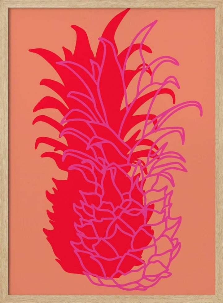 Pineapple Red - Stretched Canvas, Poster or Fine Art Print - I Heart Wall Art - Poster Print, Canvas Print or Framed Art Print