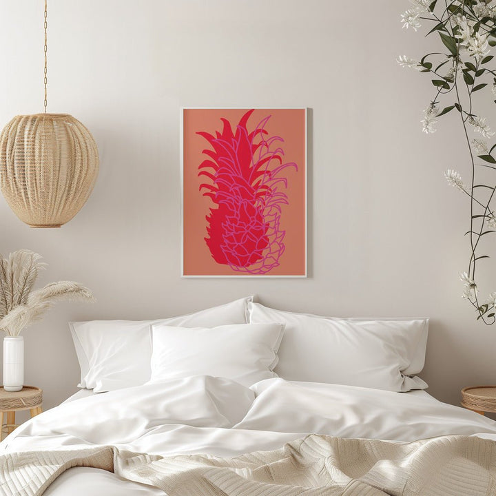 Pineapple Red - Stretched Canvas, Poster or Fine Art Print - I Heart Wall Art - Poster Print, Canvas Print or Framed Art Print