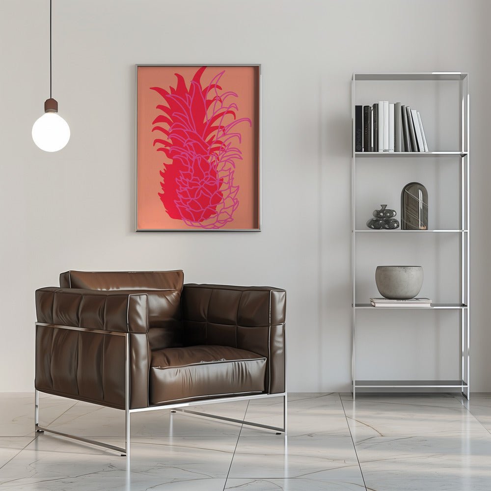 Pineapple Red - Stretched Canvas, Poster or Fine Art Print - I Heart Wall Art - Poster Print, Canvas Print or Framed Art Print