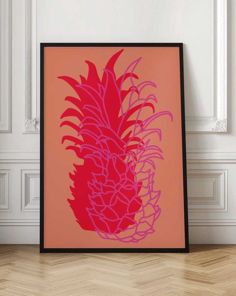 Pineapple Red - Stretched Canvas, Poster or Fine Art Print - I Heart Wall Art - Poster Print, Canvas Print or Framed Art Print