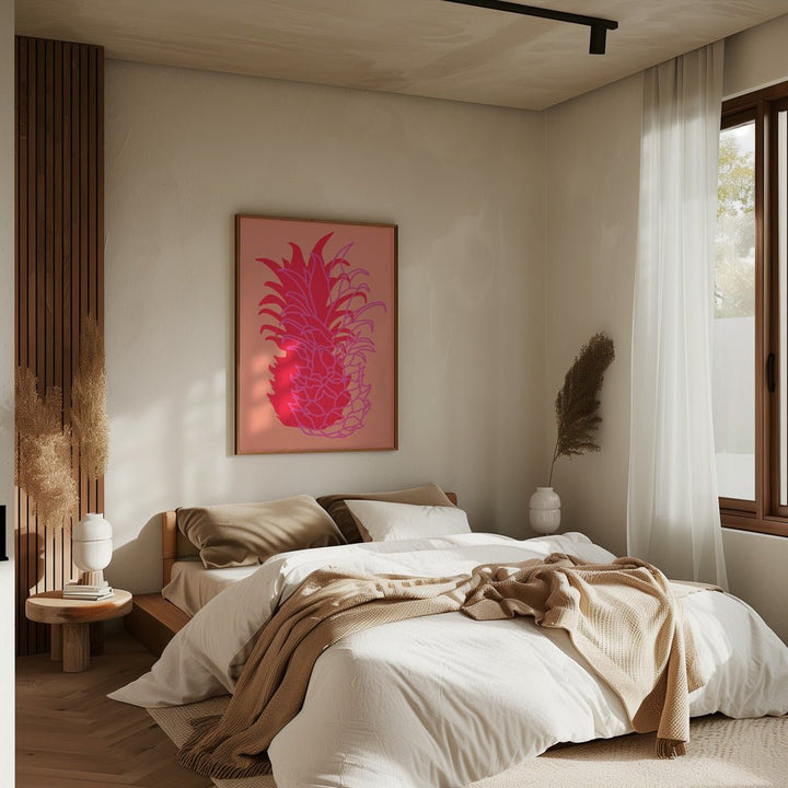 Pineapple Red - Stretched Canvas, Poster or Fine Art Print - I Heart Wall Art - Poster Print, Canvas Print or Framed Art Print