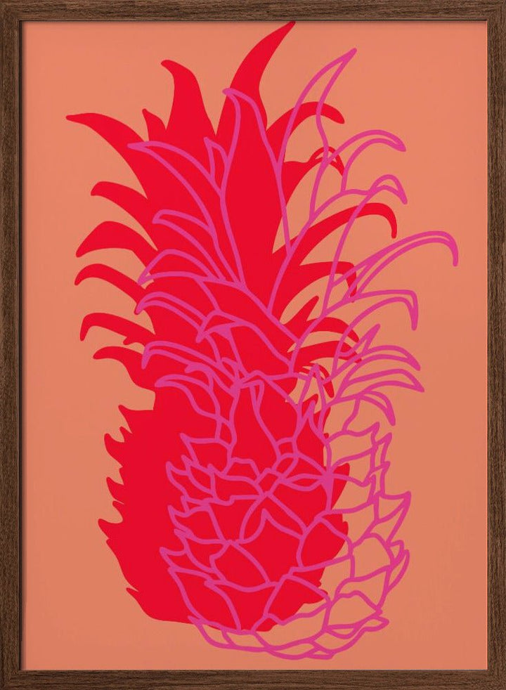 Pineapple Red - Stretched Canvas, Poster or Fine Art Print - I Heart Wall Art - Poster Print, Canvas Print or Framed Art Print