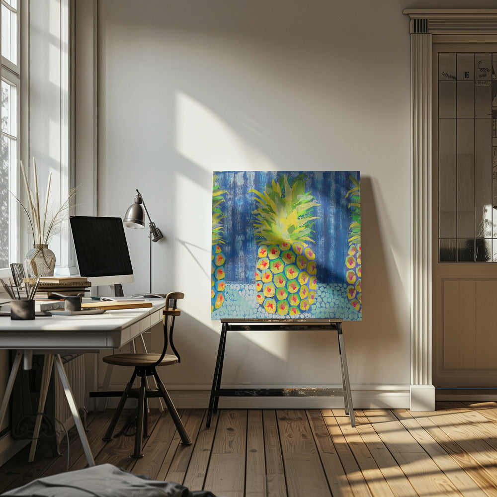 Pineapple - Square Stretched Canvas, Poster or Fine Art Print I Heart Wall Art