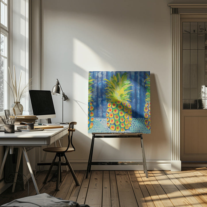Pineapple - Square Stretched Canvas, Poster or Fine Art Print I Heart Wall Art