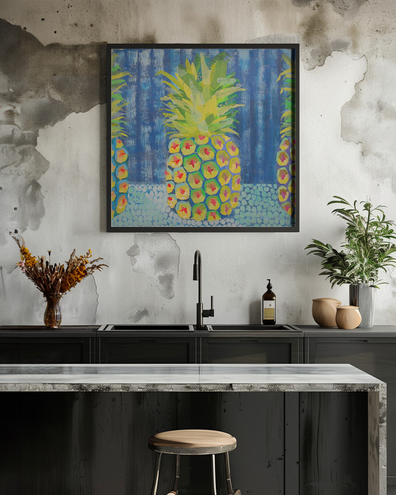 Pineapple - Square Stretched Canvas, Poster or Fine Art Print I Heart Wall Art