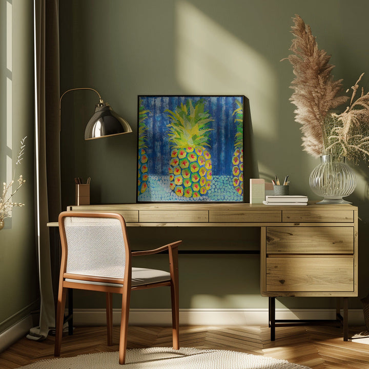 Pineapple - Square Stretched Canvas, Poster or Fine Art Print I Heart Wall Art