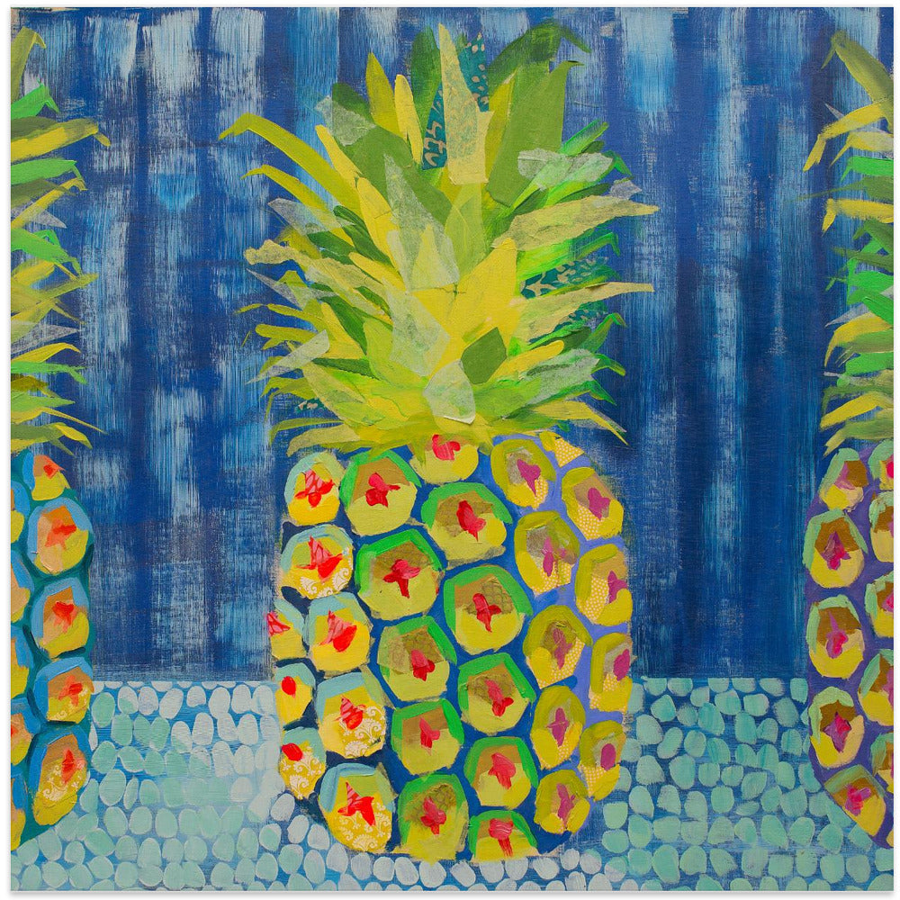 Pineapple - Square Stretched Canvas, Poster or Fine Art Print I Heart Wall Art