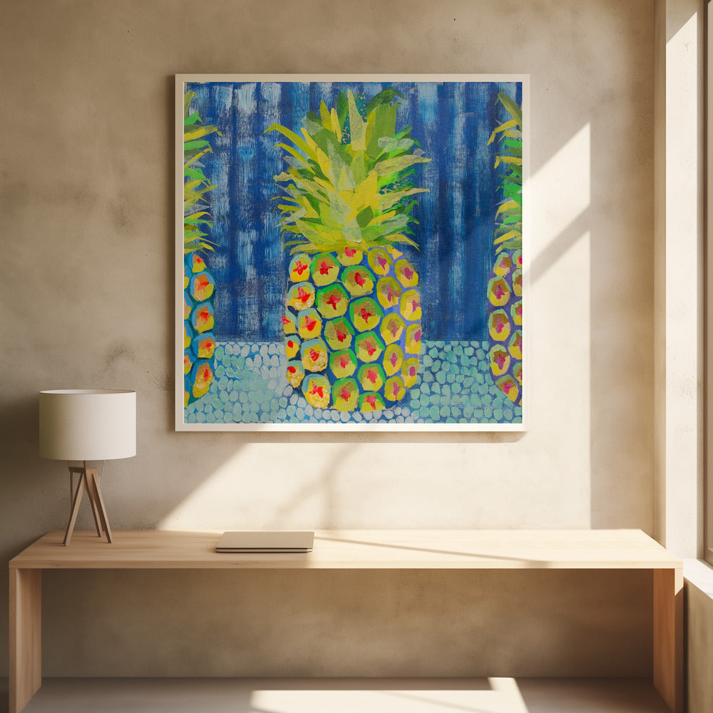 Pineapple - Square Stretched Canvas, Poster or Fine Art Print I Heart Wall Art