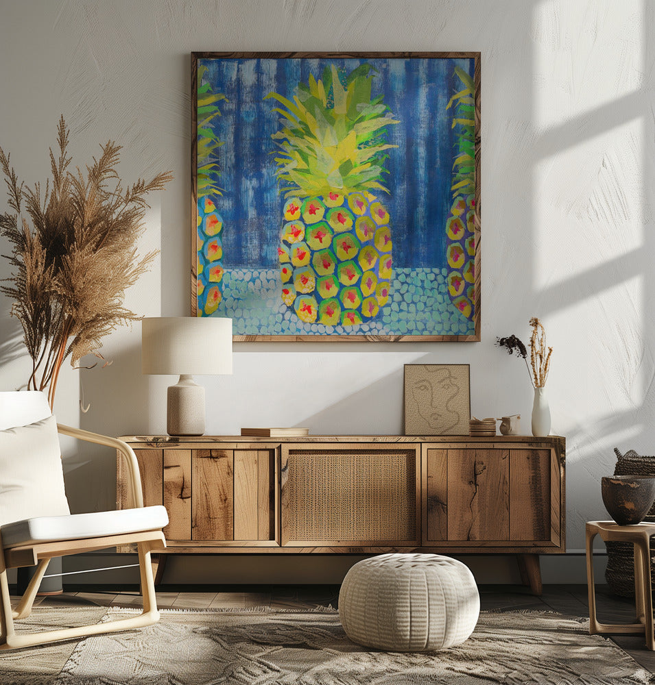 Pineapple - Square Stretched Canvas, Poster or Fine Art Print I Heart Wall Art