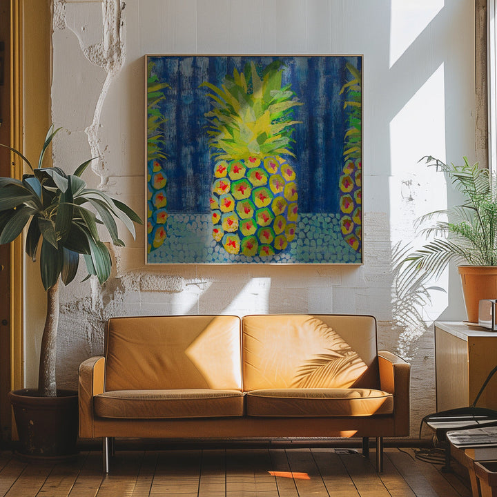 Pineapple - Square Stretched Canvas, Poster or Fine Art Print I Heart Wall Art