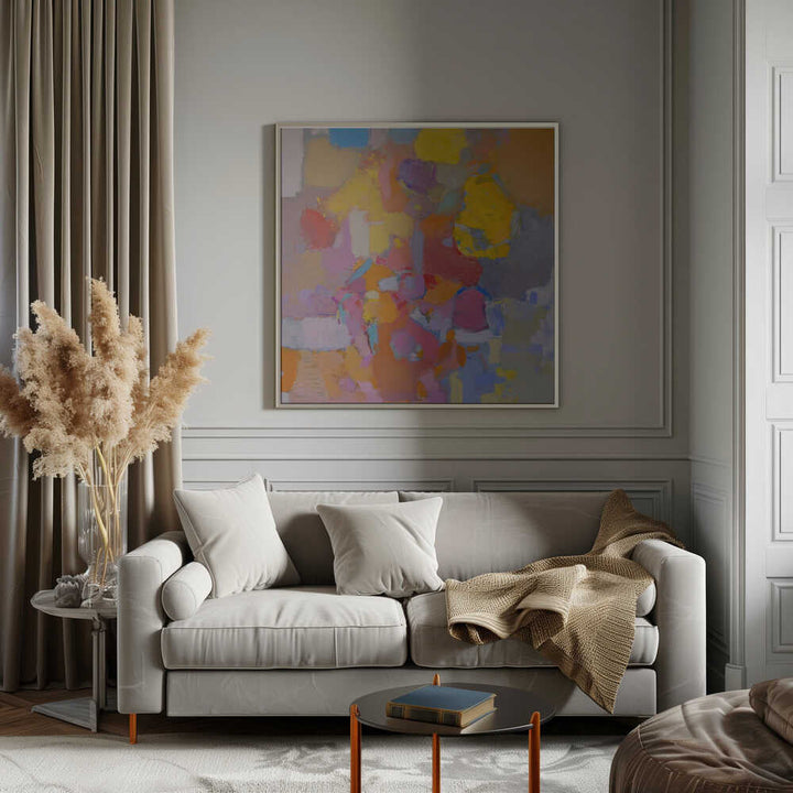 Pink Abstract - Square Stretched Canvas, Poster or Fine Art Print - I Heart Wall Art - Poster Print, Canvas Print or Framed Art Print