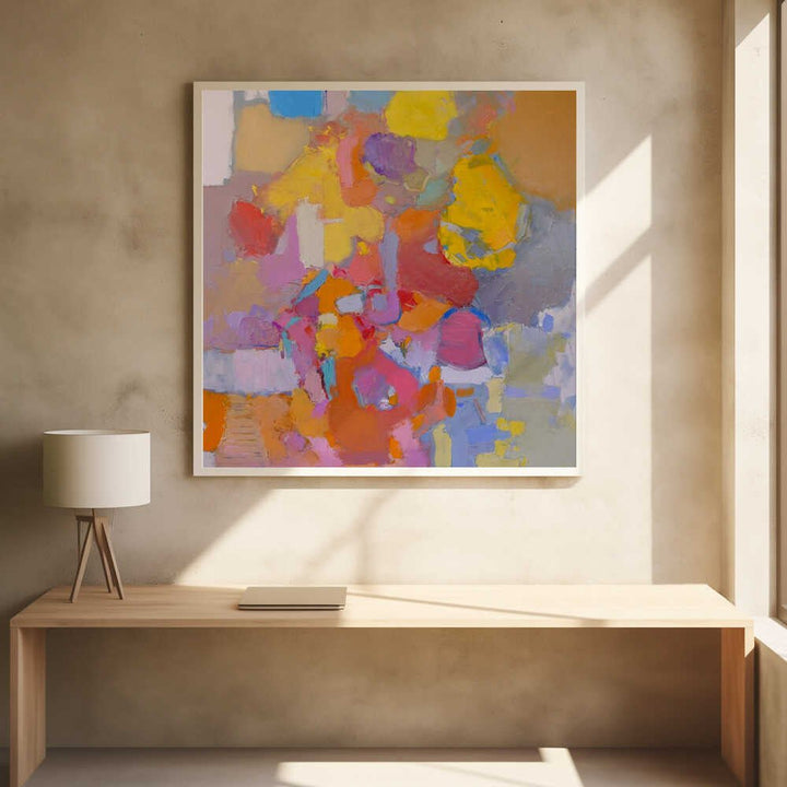 Pink Abstract - Square Stretched Canvas, Poster or Fine Art Print - I Heart Wall Art - Poster Print, Canvas Print or Framed Art Print