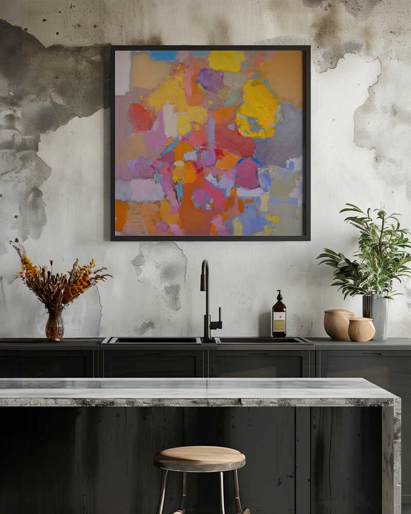 Pink Abstract - Square Stretched Canvas, Poster or Fine Art Print - I Heart Wall Art - Poster Print, Canvas Print or Framed Art Print