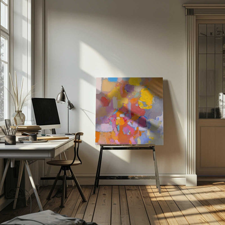 Pink Abstract - Square Stretched Canvas, Poster or Fine Art Print - I Heart Wall Art - Poster Print, Canvas Print or Framed Art Print