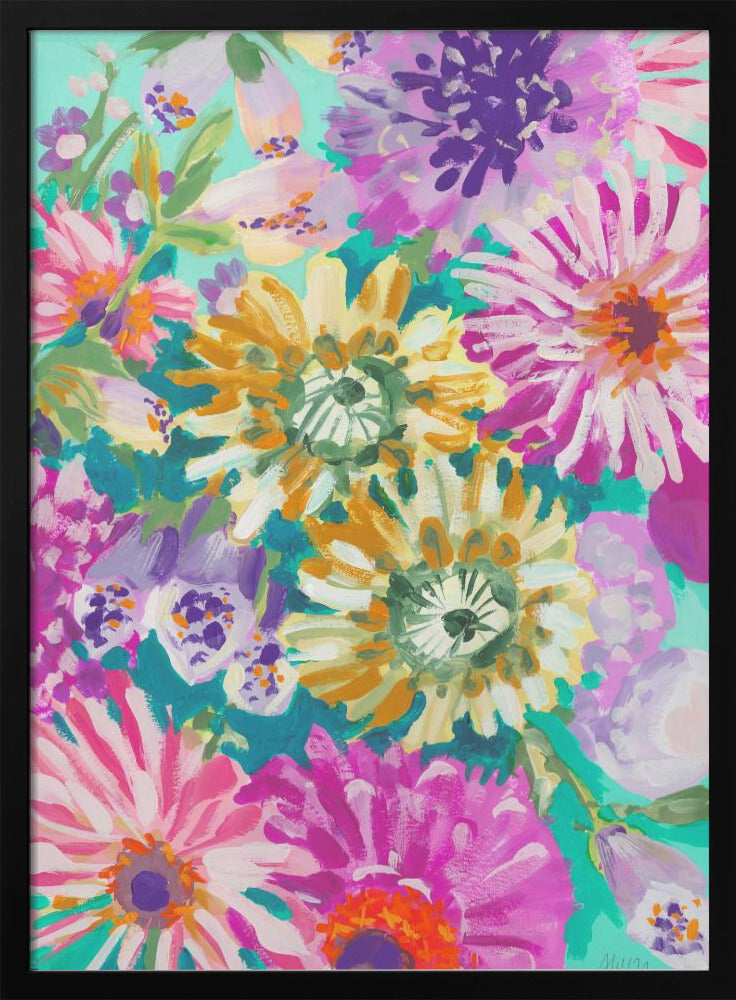 Pink Asters - Stretched Canvas, Poster or Fine Art Print I Heart Wall Art