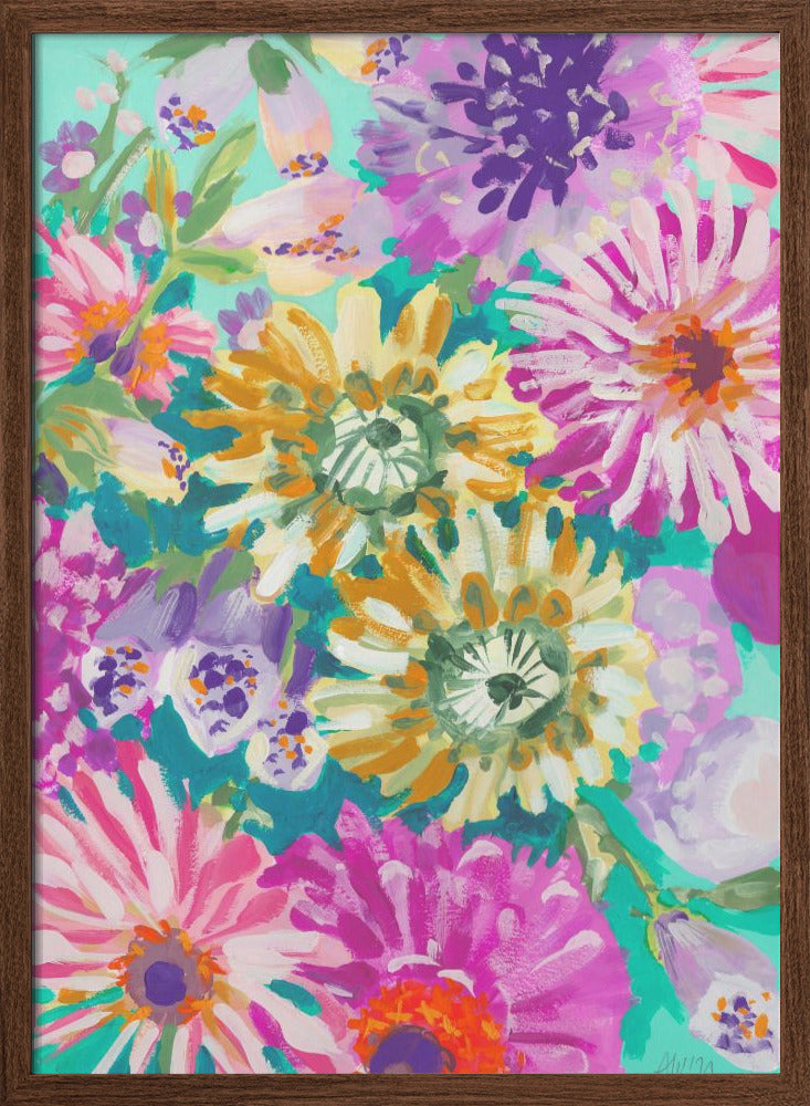 Pink Asters - Stretched Canvas, Poster or Fine Art Print I Heart Wall Art