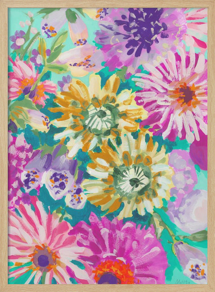 Pink Asters - Stretched Canvas, Poster or Fine Art Print I Heart Wall Art