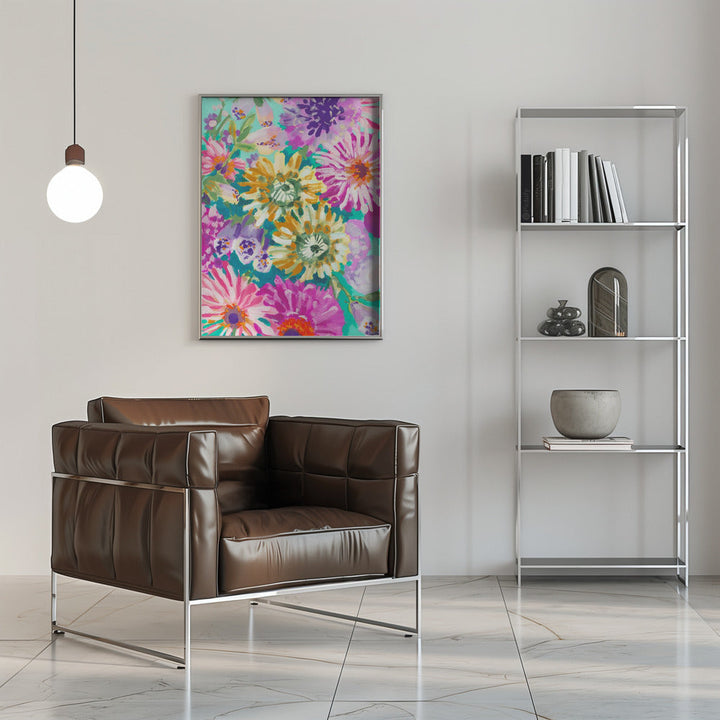 Pink Asters - Stretched Canvas, Poster or Fine Art Print I Heart Wall Art