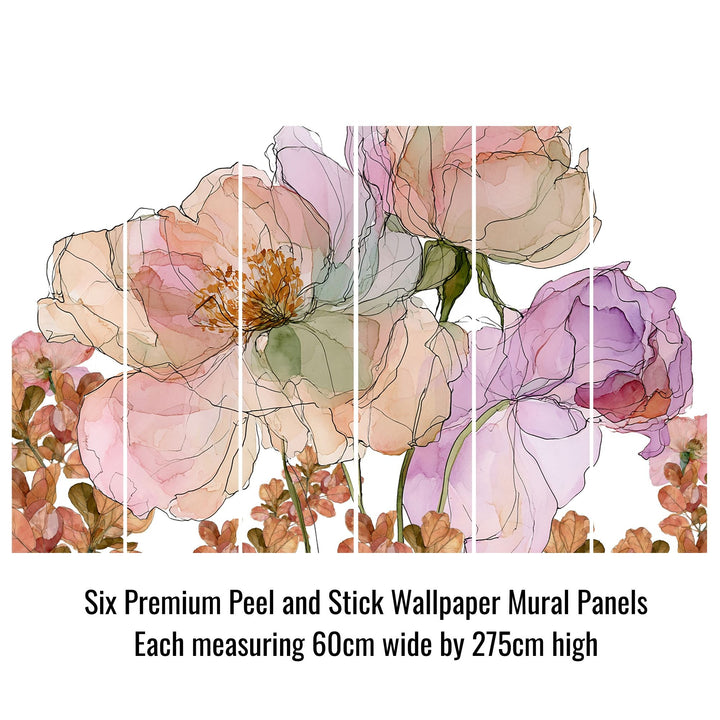 Pink Blossom - Floral Peel and Stick Premium Wallpaper Mural