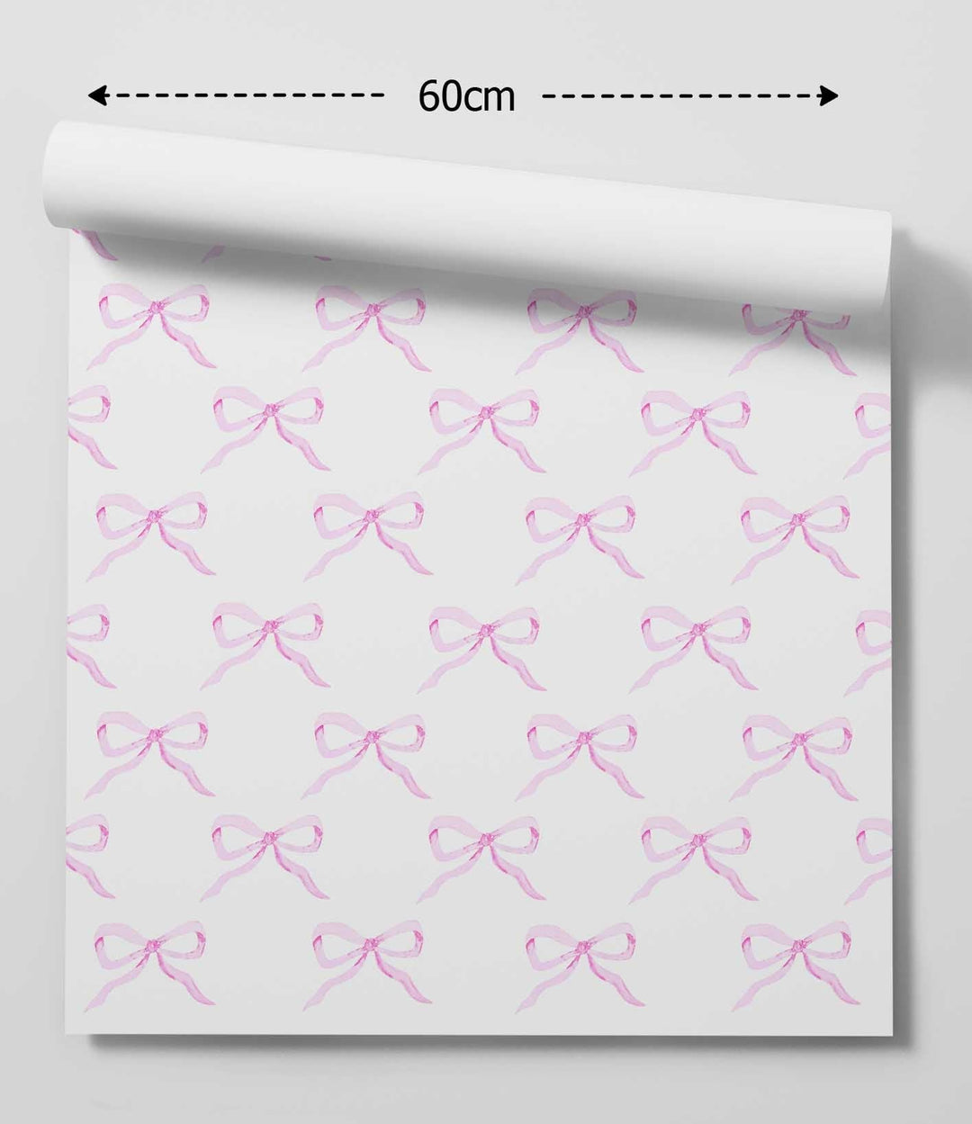 Pink Bow Wallpaper - Quality Ribbon Peel and Stick Adhesive