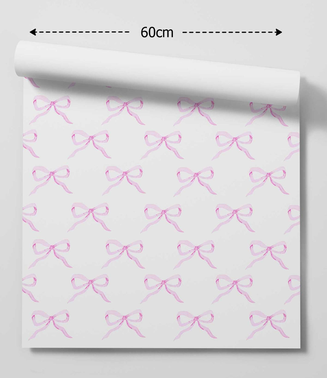 Pink Bow Wallpaper - Quality Ribbon Peel and Stick Adhesive