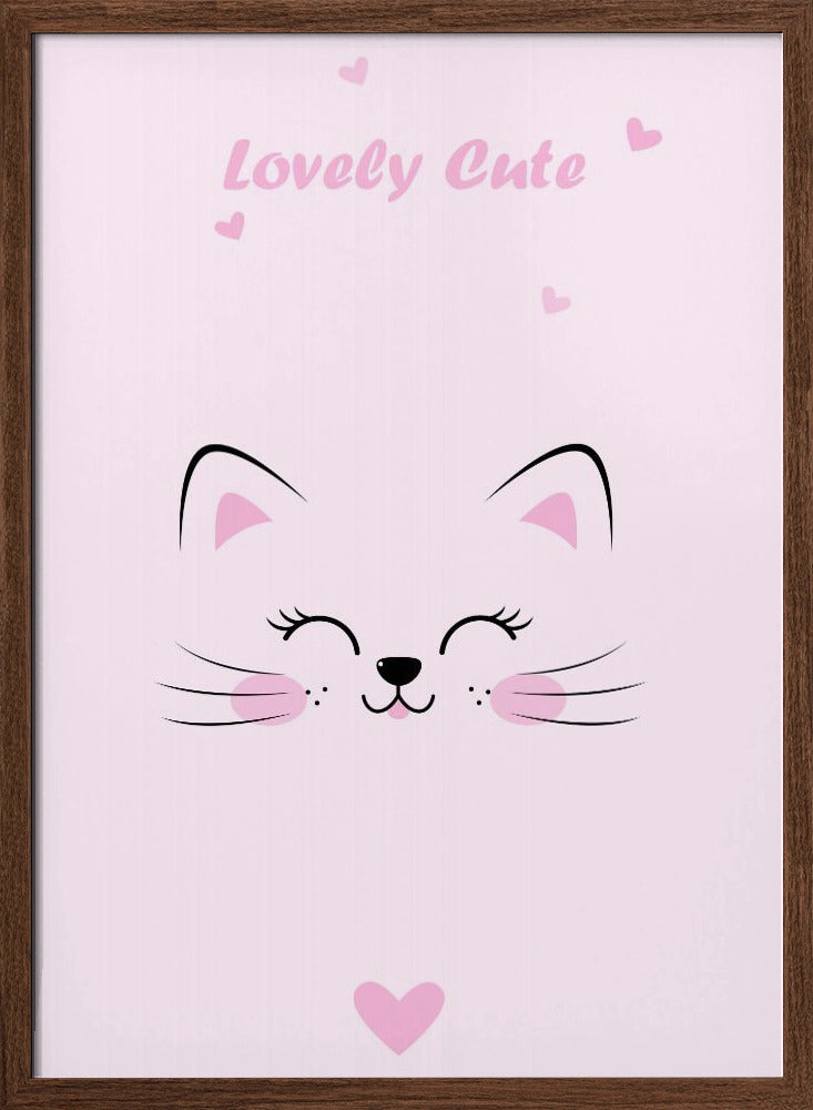 Pink Cat - Stretched Canvas, Poster or Fine Art Print I Heart Wall Art