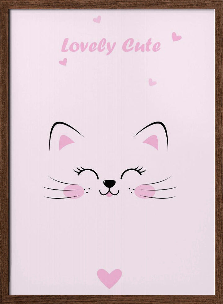 Pink Cat - Stretched Canvas, Poster or Fine Art Print I Heart Wall Art
