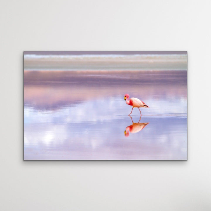 Pink Flamingo Beach -  Coastal Landscape Pink Flamingo Sunset Canvas or Art Print I Heart Wall Art Australia 