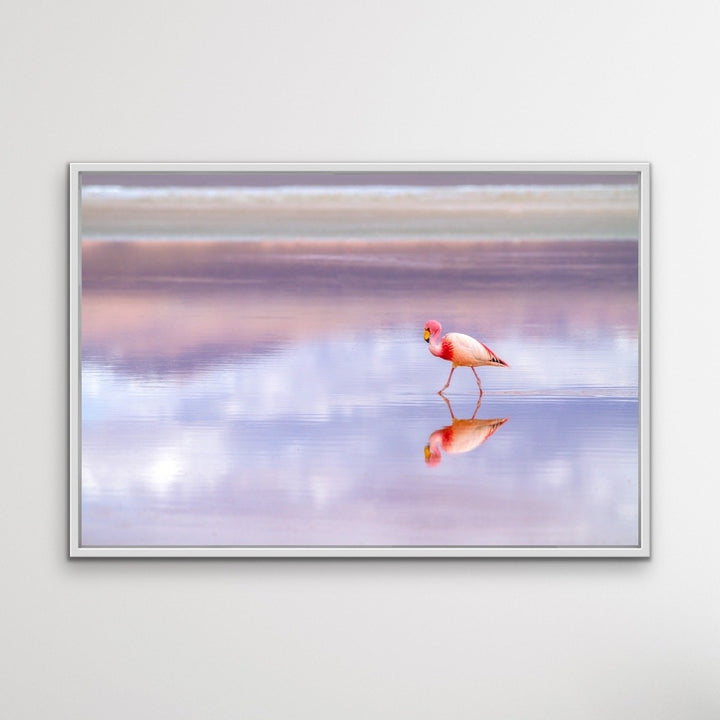 Pink Flamingo Beach -  Coastal Landscape Pink Flamingo Sunset Canvas or Art Print I Heart Wall Art Australia 