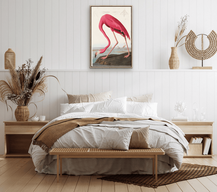 Pink Flamingo from Birds of America (1827) by John James Audubon - Stretched Canvas or Framed Fine Art Print - I Heart Wall Art - Poster Print, Canvas Print or Framed Art Print