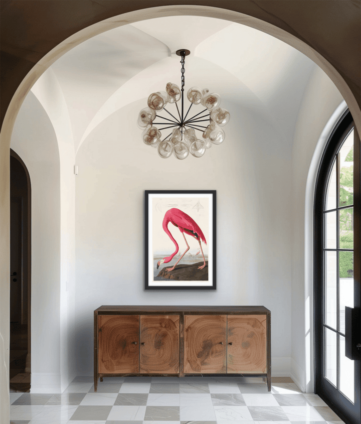 Pink Flamingo from Birds of America (1827) by John James Audubon - Stretched Canvas or Framed Fine Art Print - I Heart Wall Art - Poster Print, Canvas Print or Framed Art Print