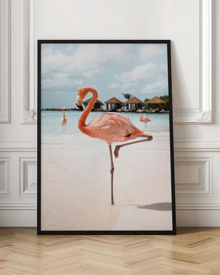 Pink Flamingo - Stretched Canvas, Poster or Fine Art Print - I Heart Wall Art - Poster Print, Canvas Print or Framed Art Print